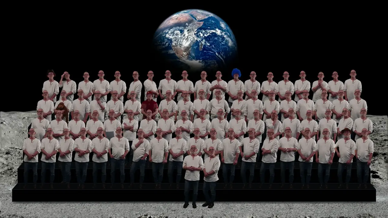 Fresque Enchantée slow motion – animation vidéo photo de groupe 150 personnes – MultiVert Expériences