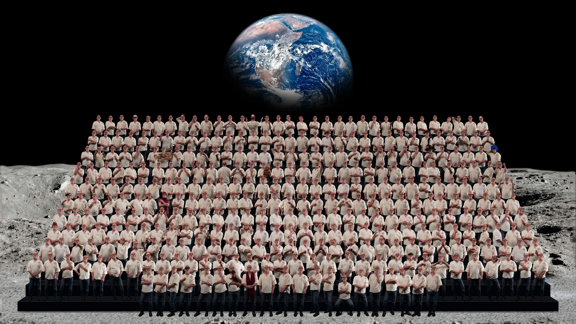 Fresque Monumentale 350 personnes en 8K – photo de groupe composite grand format – MultiVert Expériences