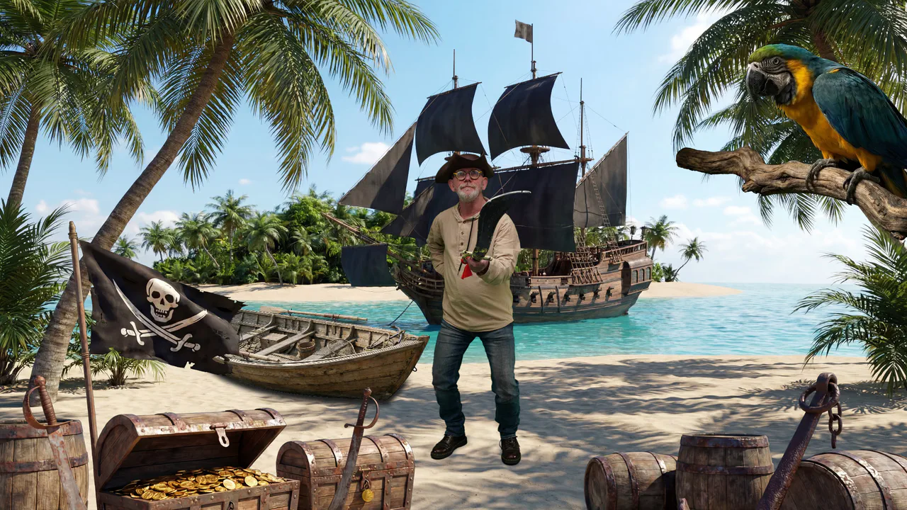 Idée d'animation originale : photo fond vert avec décor Pirate
